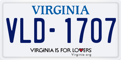 VA license plate VLD1707