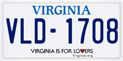 VA license plate VLD1708