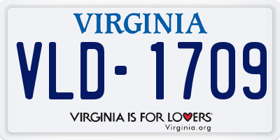 VA license plate VLD1709