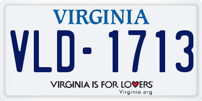 VA license plate VLD1713