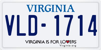 VA license plate VLD1714