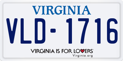 VA license plate VLD1716