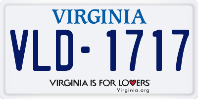 VA license plate VLD1717