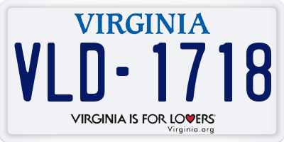 VA license plate VLD1718