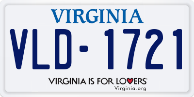 VA license plate VLD1721