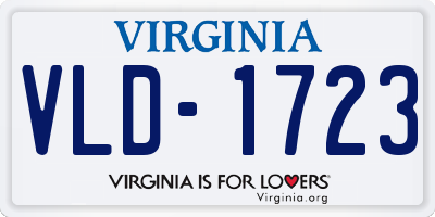 VA license plate VLD1723