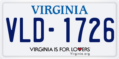 VA license plate VLD1726