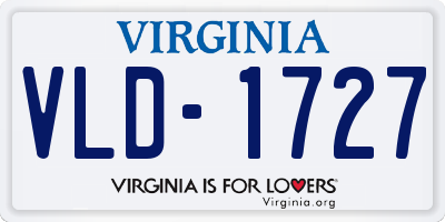 VA license plate VLD1727