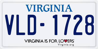 VA license plate VLD1728