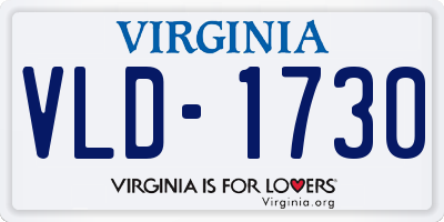 VA license plate VLD1730
