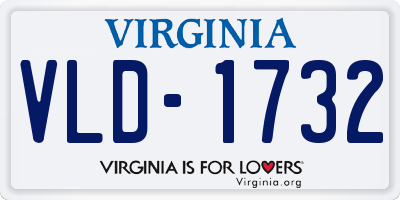 VA license plate VLD1732
