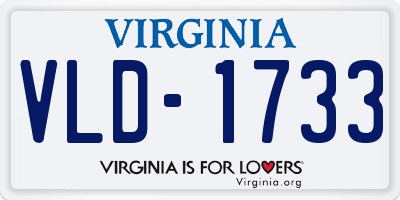 VA license plate VLD1733