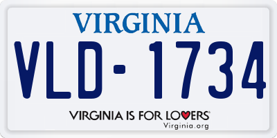 VA license plate VLD1734