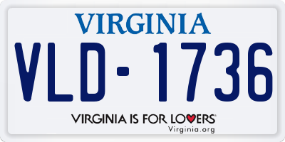 VA license plate VLD1736