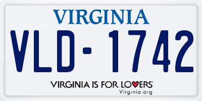 VA license plate VLD1742