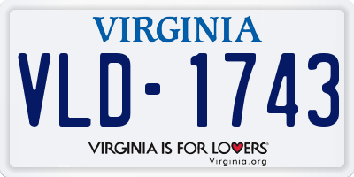 VA license plate VLD1743