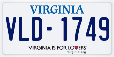 VA license plate VLD1749