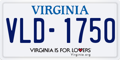 VA license plate VLD1750