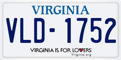 VA license plate VLD1752
