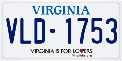 VA license plate VLD1753