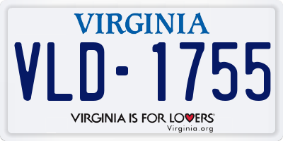 VA license plate VLD1755