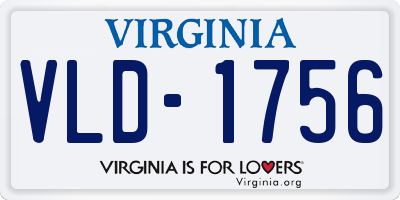 VA license plate VLD1756