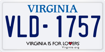 VA license plate VLD1757