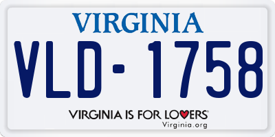 VA license plate VLD1758