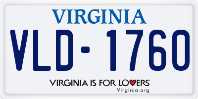 VA license plate VLD1760