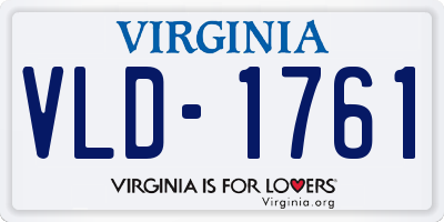VA license plate VLD1761