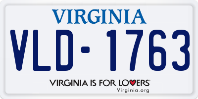VA license plate VLD1763