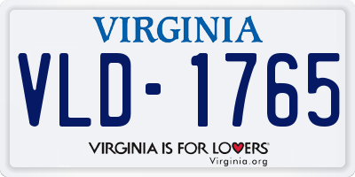 VA license plate VLD1765