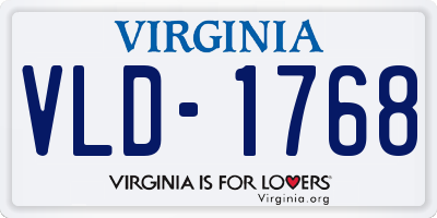 VA license plate VLD1768