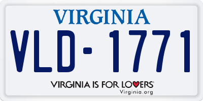 VA license plate VLD1771