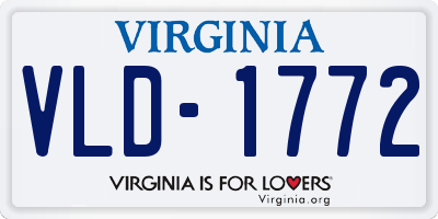 VA license plate VLD1772