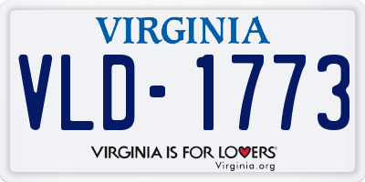 VA license plate VLD1773