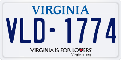 VA license plate VLD1774