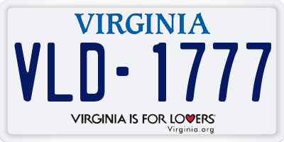 VA license plate VLD1777