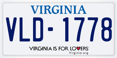 VA license plate VLD1778