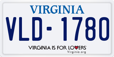 VA license plate VLD1780