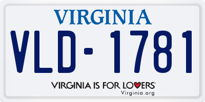 VA license plate VLD1781