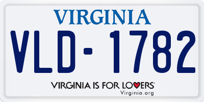 VA license plate VLD1782
