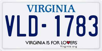 VA license plate VLD1783