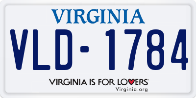 VA license plate VLD1784