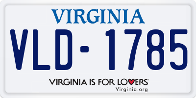 VA license plate VLD1785