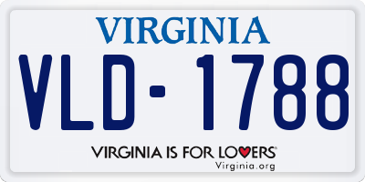 VA license plate VLD1788