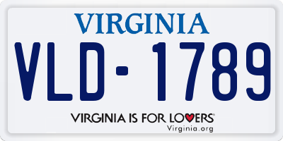 VA license plate VLD1789