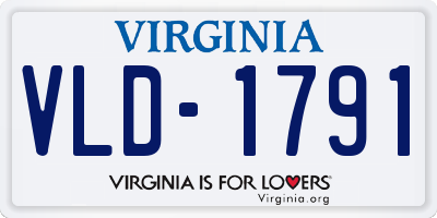 VA license plate VLD1791