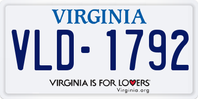 VA license plate VLD1792