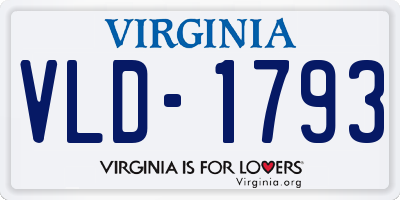 VA license plate VLD1793
